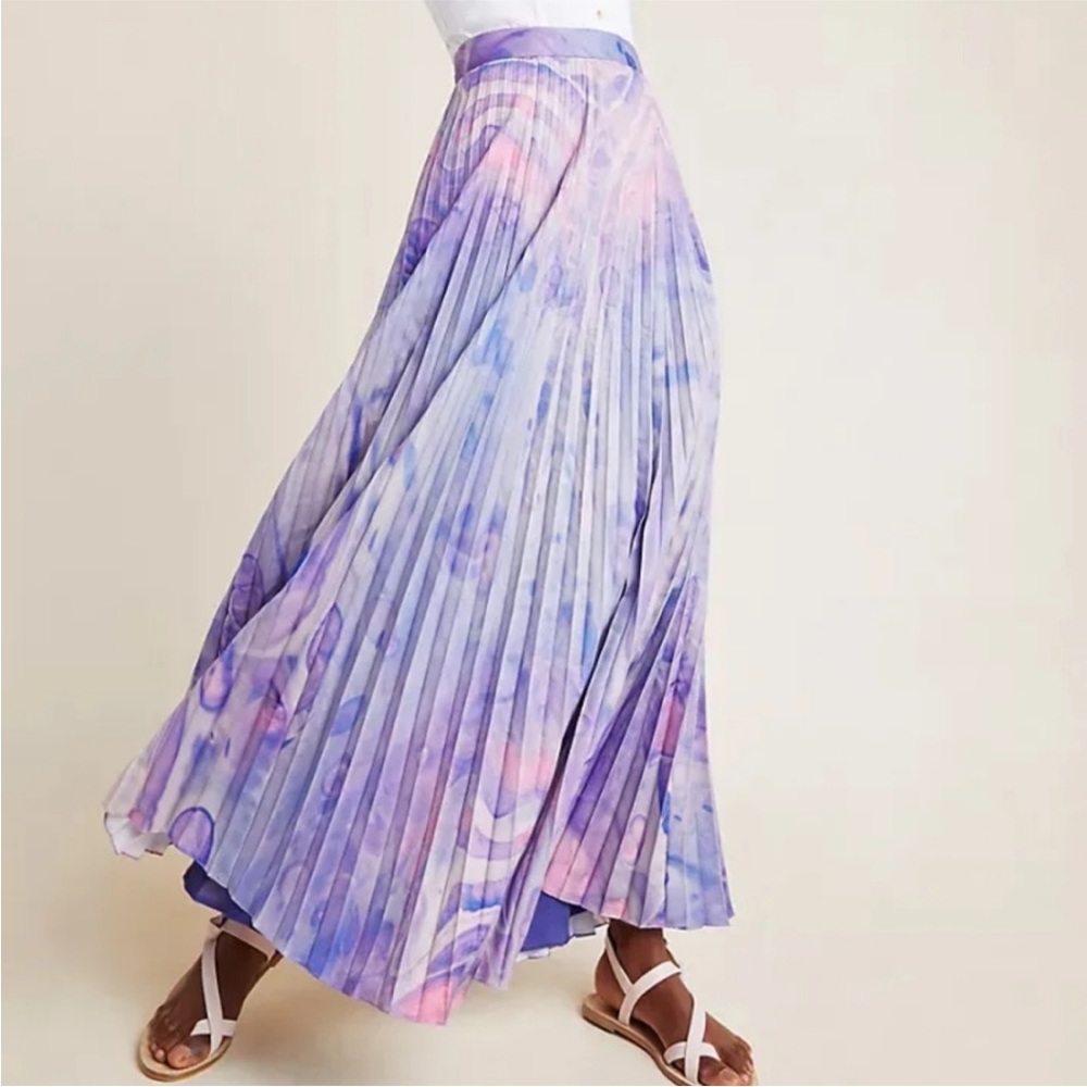 Anthropologie Purple and Pink Maxi Skirt